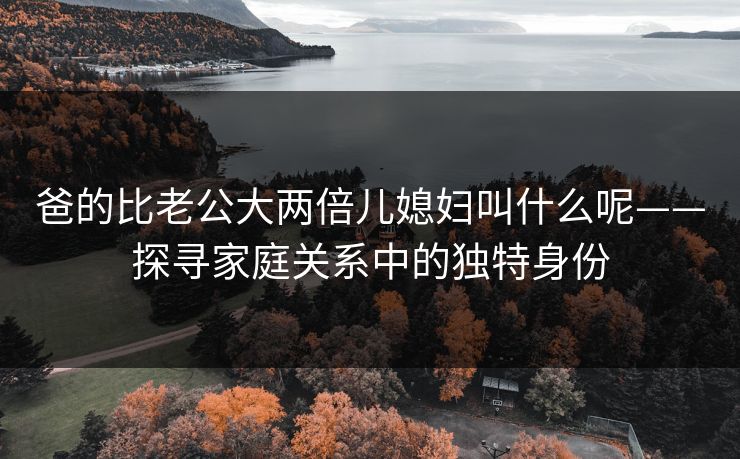 爸的比老公大两倍儿媳妇叫什么呢——探寻家庭关系中的独特身份