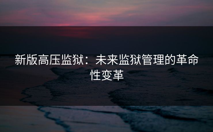 新版高压监狱：未来监狱管理的革命性变革