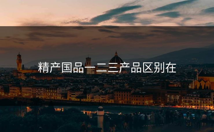 精产国品一二三产品区别在