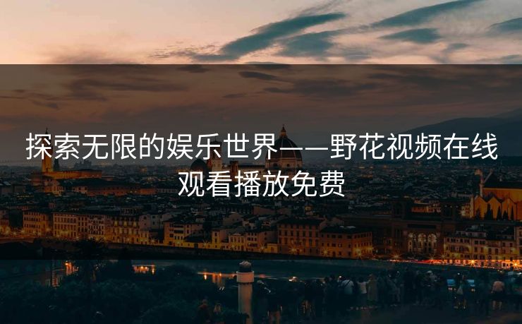 探索无限的娱乐世界——野花视频在线观看播放免费